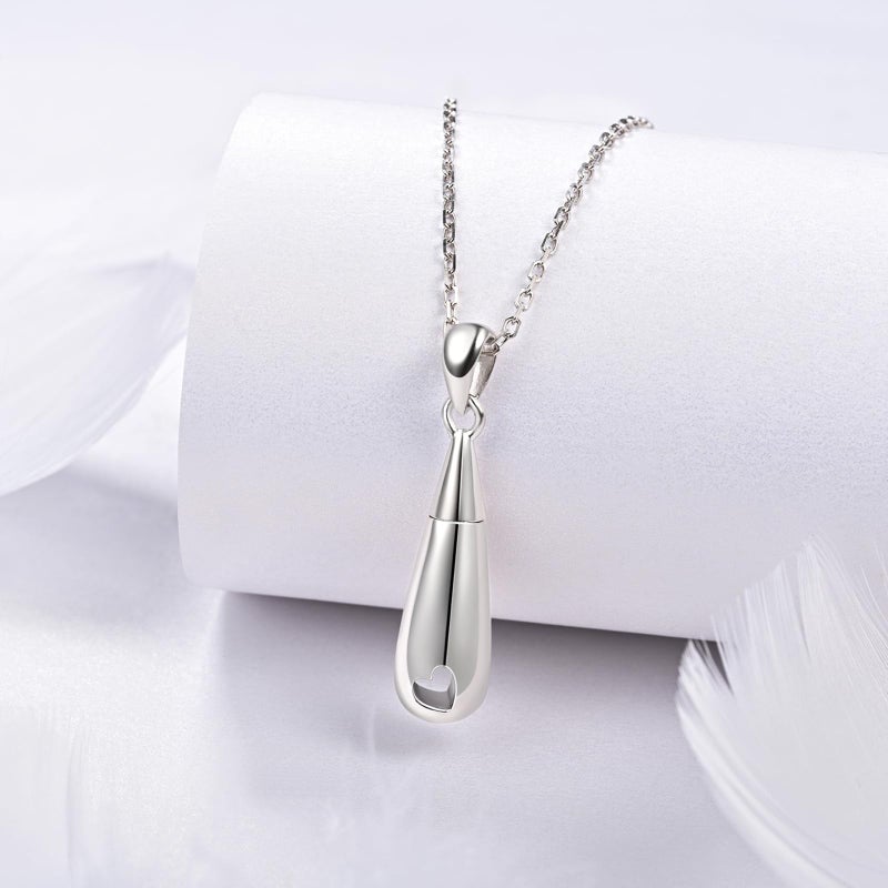 ACJNA 925 Sterling Silver Urn Pendant Necklace Teardrop Cremation Jewelry for Ashes Memorial Keepsake for Women - Image 2